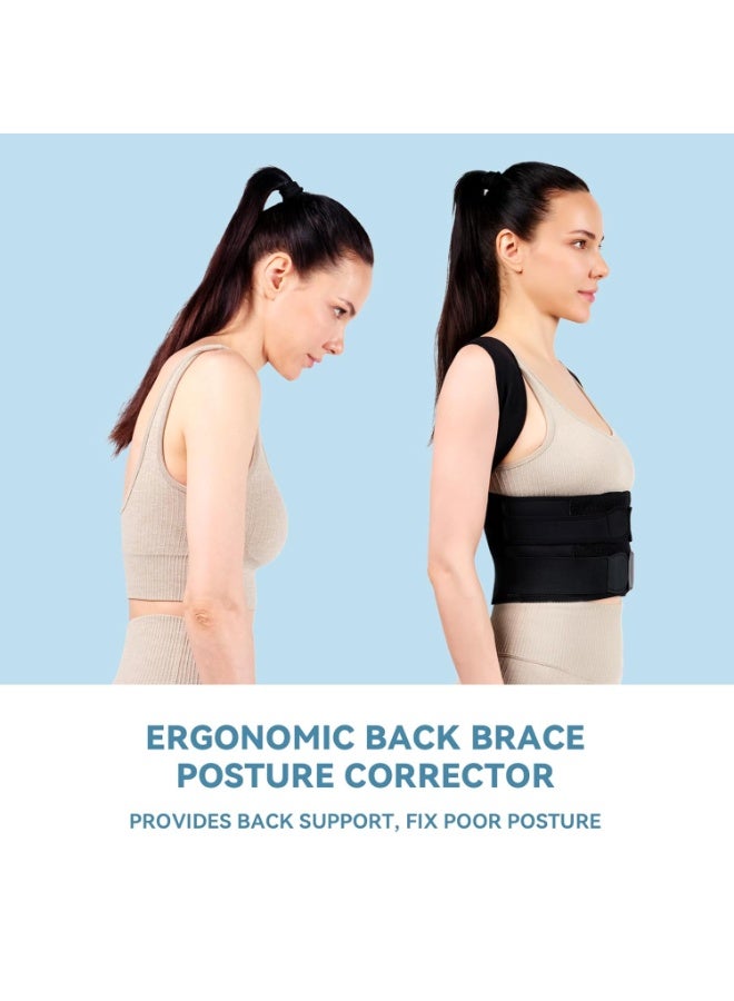 Original Anti-Bacterial Back Brace Posture Corrector for Men & Women, High-Elasticity Upper & Lower Back Support, Breathable Lightweight Spine Straightener - Adjustable Free Size - Image 3